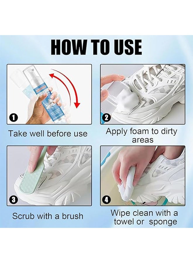 Jakehoe 100ml Foam Shoe Cleaner for Non-washing Decontamination and Whitening of Sports Shoe Sneakers White Shoes Microfiber Shoe and Cloth Shoes Cleaning - Image 4